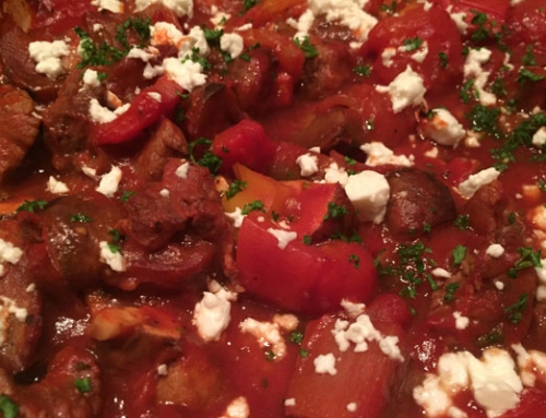 Stew of beef with a Greek touch