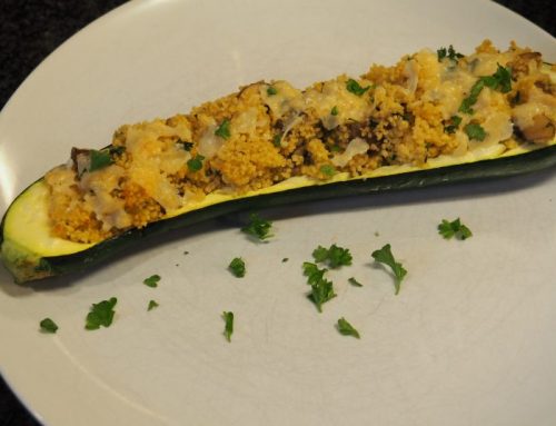 Zucchini-couscous boat